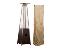 Hiland Glass Tube Patio Heater in Hammered Bronze with Tan Cover