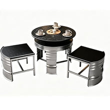JOSOGO Balcony Table and Chair Set, Leisure Bistro Dining Set, Comfortable Sitting Experience Small Furniture for Relaxation(3A)