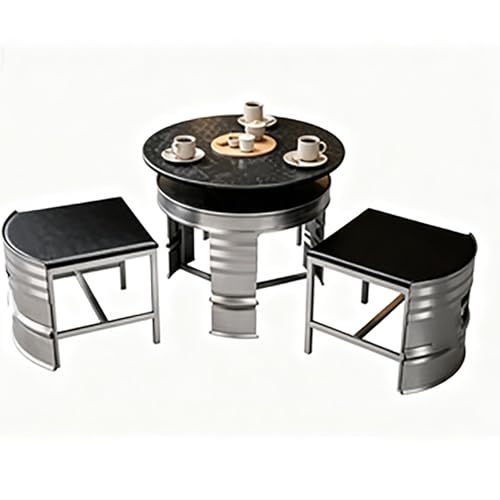 JOSOGO Balcony Table and Chair Set, Leisure Bistro Dining Set, Comfortable Sitting Experience Small Furniture for Relaxation(3A)