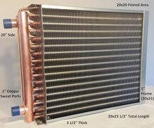 BadgerPipe 20x20 Water to Air Heat Exchanger~~1" Copper Ports w/EZ Install Front Flange with Install kit