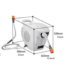 Water Pipe Storage Rack 100 FT/30M 1/2" Retractable Garden Hose Reel, Any Length Lock, Heavy-Duty Wall Mounted Hose Reel with Automatic Rewind, Adjustable Patterns, 180° Swivel Garden Watering & Car W