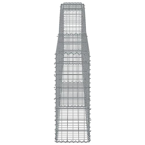 Arched Gabion Baskets 2 pcs 157.5"x11.8"x31.5"/39.4" Galvanized Iron for Outdoor Plants White Black