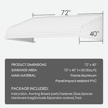 Kozyard Window Awning 72''W x 40''D with 2 Side Wings