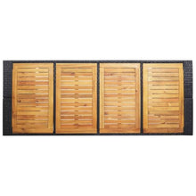 RJPLMFV 9 Piece Patio Bar Set Poly Rattan and Acacia Wood Black