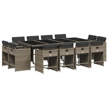 AMBERARD Patio Dining Set Set of 12 Grey PE Rattan 12-Seater Detachable Furniture Set