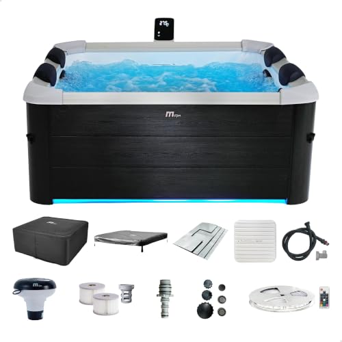 MSpa Square Hydro Jets Bubble Spa with Hard Exterior & Soft Lining Interior