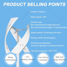 ShaiVrissian Magnetic Levitation Wind Turbine Inverter,Vertical Axis Wind Turbine Generator,with 3 Blade,Automatic Windward Adjustment,for Solar Wind Power Manufacturer Equipment 100W24V