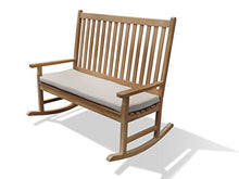 Windsor Teak Furniture Premium Grade A Teak Valencia High Back Double Rocker Bench Natural Teak