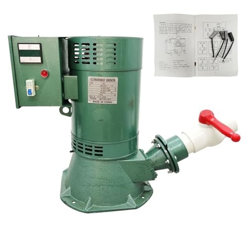 5KW Water Wheel Generator Single-phase 220V/three-phase 400V 50HZ Oblique Impact Household Hydro Generator Alternator Automatic Voltage Stabilization And Leakage Protection(Color:Single phase 230V)