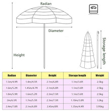 1.5m, 1.8m, 2.4m, Folding Beach Umbrella, Portable Tropical Straw Shade, Adjustable Heightm, Patio Garden Beach Pool Backyard(1.5m/4.9ft)
