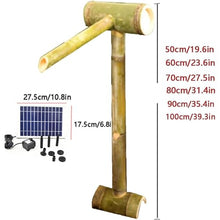GenSDH Handmade Bamboo Fountain Kit, Solar Bird Bath Fountain, Outdoor Waterfall Feature, Garden Water Spout with Pump, for Lawn, Backyard Pond, Rockery, Stone Trough, 31.5In,31.5in