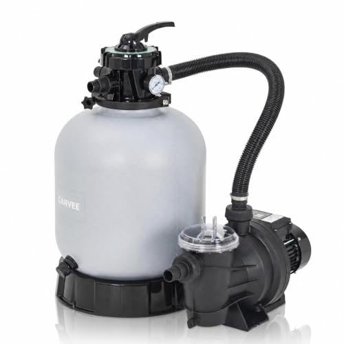 16" Sand Filter Pump for Above Ground Pools, 1 HP 3962 GPH with Timer