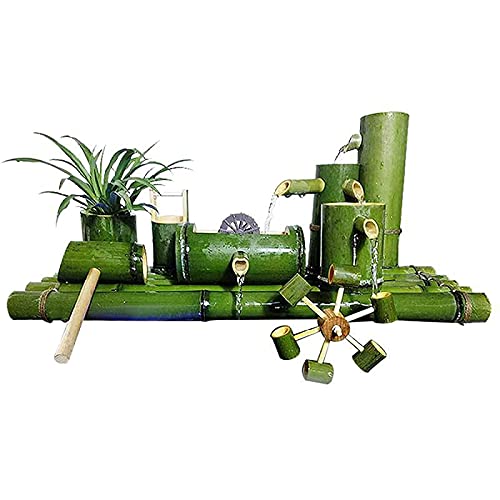Water Features for The Garden Bird Bath Water Feature Pump Fountain Bamboo Water Device Ceramic Fish Tank Stone Circulating Fish Filter Bamboo Tube Ornaments,60Cm/23.6In