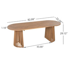 Christopher Knight Home 83" Oval Dining Table with Racetrack Top, Outdoor Acacia Wood Dining Table for 6-8, Large Garden Dining Furniture, Slatted Pedestal Outdoor Furniture, Brown