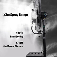 GFJYKDL 30in Patio Misting Fan, High-Power Industrial Spray Fan with 11 Gal Tank, Commercial Pedestal Fan for Outdoor Use, Ideal for Restaurants & Warehouses,One Color-550mm/22in