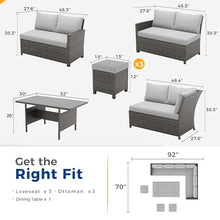 Wisteria Lane 7 Piece Patio Furniture Set, Patio Sectional for All Weather