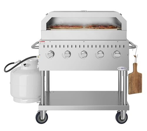 KoolMore 36 in. Commercial Outdoor Propane Grill With Pizza Oven, ETL Listed in Stainless-Steel (CGKIT3-36P)