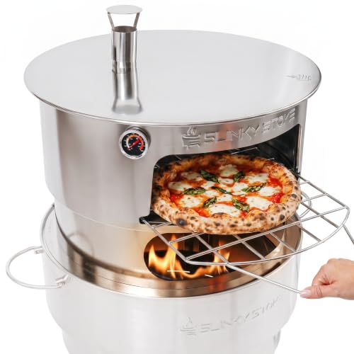 Slinky Stove 23-Inch Collapsible Pizza Oven Attachment with Thermometer