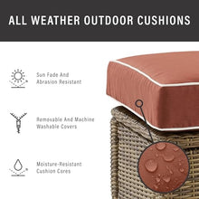 Afuera Living 5-Piece Outdoor Chair Set, Wicker/Rattan, Gray/Weathered Brown Finish, Steel Frame, All-Weather Cushions, Modular Design with Side Table, Patio Seating and Relaxation