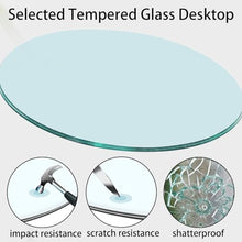 Clear Round Glass Top, Glass Dining Table, Round Flat Glass, Pencil Polished Edge Tabletop, Thick Tempered Glass Round Table Top, Transparent Round, Tempered Radius Corners Glass Table Top ( Size : 98