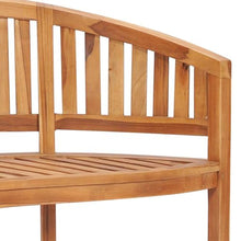 vidaXL Banana Bench 59.4" Solid Teak Wood