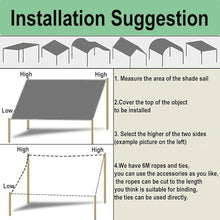7x25 FT Rectangle Shade Sail Straight Edge Shade Fabric Waterproof with Grommet UV Blockage Sun Canopy for Outdoor Patio Pergola Backyard Garden Dark Gray