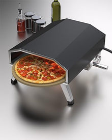 RIEDHOFF 16"Gas Outdoor Pizza Oven, Automatic Rotating Portable Pizza Maker, [1000°F] [8000W] Quickly Bake Stainless Steel Rotatable Pizza Grill with Foldable Legs for Outdoor Cooking Camping