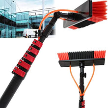 Water Supply Rod kit,Also suitable for photovoltaic and solar panels,32 cm Brush Head Adjustable,Window and Solar Panel Cleaning System with Brush,3.6-10.8mLong Pole,9m/30FT
