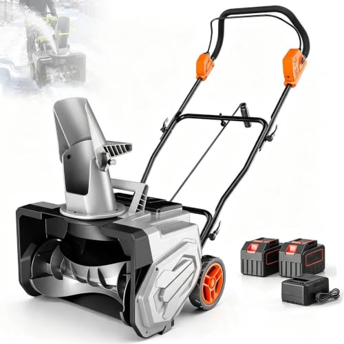 Cordless Snow Blower Electric Thrower with 2 Batteries