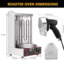 Shawarma Grill Machine, Electric Vertical Kebab Gyro Grill Machine, Rotisserie Broiler Machine with 2 Heating Tubes and Meat Catch Pan,barbecuestove+Cutter