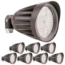 LED Bullet Flood Light 30W/40W/50W Selectable, 3CCT 3000K/4000K/5000K, 0-10V Dim Outdoor Spotlight, IP65 Rated Landscape Security Light with Adjustable Knuckle Mount for Yard, Flag Pole, Wall (8-pack)