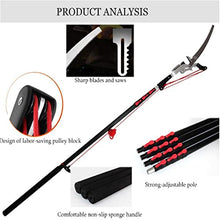 Extendable Tree Pole Pruner, 2 in 1 Profession Telescopic Tree Pruner,Steel Blade/Aluminium Handle, Garden Ratchet Tree Lopper & Branch Cutter with Saw Blade Attachment,24ft/7.2m