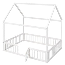 Goohome Full Size Montessori House Bed E-White B