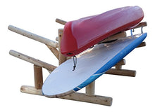 Log Kayak Rack 4 Place Paddle Board Storage Unfinished