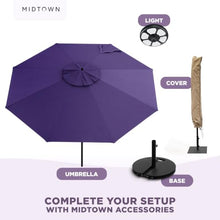 Midtown Umbrellas Push and Pop - 10 Ft Patio Umbrella, Black Canopy