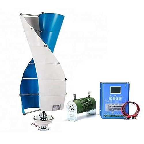 OLONETO 2KW 12V 24V Wind Energy Generator Kit Spiral Wind Vertical Turbine Generator with MPPT Controller/Charge Controller for Family Use (Color : B, Size : 12v)