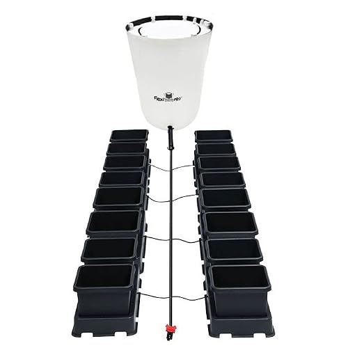 AutoPot 16 Pot easy2grow System (3.9 Gallon Plastic Pots) (*Includes AIRBASES and AIRDOMES) Dual-Pot Self-Watering, Gravity-Fed Systems (16Pot - 3.9 Gallon - 60 Gallon PRO FlexiTank) Indoor, Black