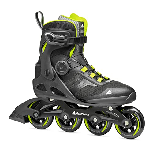 Rollerblade Macroblade 84 BOA Adult Fitness Inline Skates Black/Lime