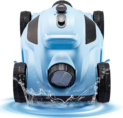 EliteBloom Robotic Pool Cleaners,mxso-Parking, Rechargeable Cordless Pool Vacuum Lasts 110 Mins,w/Strong Suction & Easy Access Filter Canister for Above Ground Pools