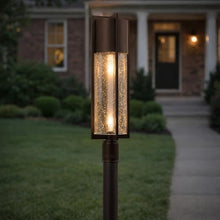 Hinkley Shelter Large Post Mount Lantern - LED Included, Aluminum, Clear Seedy Glass, Dark Sky Compliant, Pier Mount, Gate Column, Entry Post, Landscape Feature - Buckeye Bronze Finish