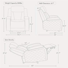 HTERWQEA Leather Power Recliner with Adjustable Headrest and Hidden Storag