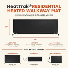 HeatTrak Heated Snow Melting Mats Walkway Kit | 3 Walkway Mats (20"x60") and 1 Power Unit | Heated Outdoor Mats for Walkways and Sidewalks