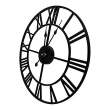 EHVYBDX Indoor Outdoor Decoration Outside Clock Mute Quartz Wall Clock Outdoor Garden Wall Clock Large Retro Roman Numerals Garden Clock Open Face Wrought Iron Waterproof Outdoor Clock