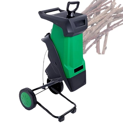 XygZythror Automatic Wood Mulcher, 2400w Leaf Mulcher, Electric Garden Shredder & Wood Chipper, for Leaf Grinder Tree Shredder Green