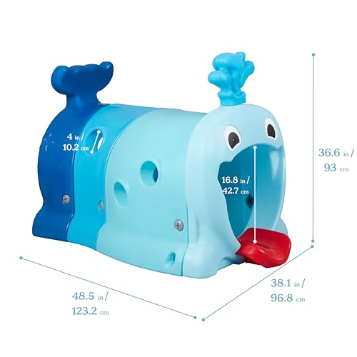 ECR4Kids Willow Climb-N-Crawl Whale Junior Play Structure Blue