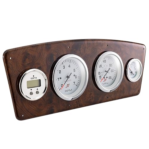 DeckMate Pontoon Large Gauge Panel Burlwood