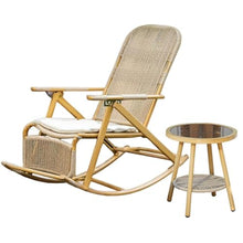 Rattan Rocking Chair, Ergonomic Design, Garden Balcony Handwoven Cane Chair for Ultimate(B,152 * 80 * 63cm)