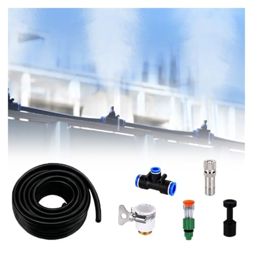 Automatic Drip Irrigation Kits Outdoor, Versatile High Pressure Fine Mist for Construction/Workshop/Farm/Garden, Quick-Connect Misting Sprinkler