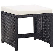 Heofavd 13 Piece Patio Dining Set Outdoor Furniture Rattan Black PE Wicker 9 Seater Rectangular Glass Table 8 Chairs 4 Stools 20 Cushions All Weather Garden Bistro for Backyard Balcony Porch