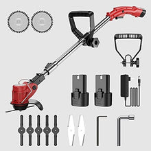 Cordless String Trimmer Weeder Small Household Electric Lawn Mower Yuanlin Multifunctional Weeder Retractable Rod 12V Lithium Battery Charger (Battery : Battery*2) (Battery*2)
